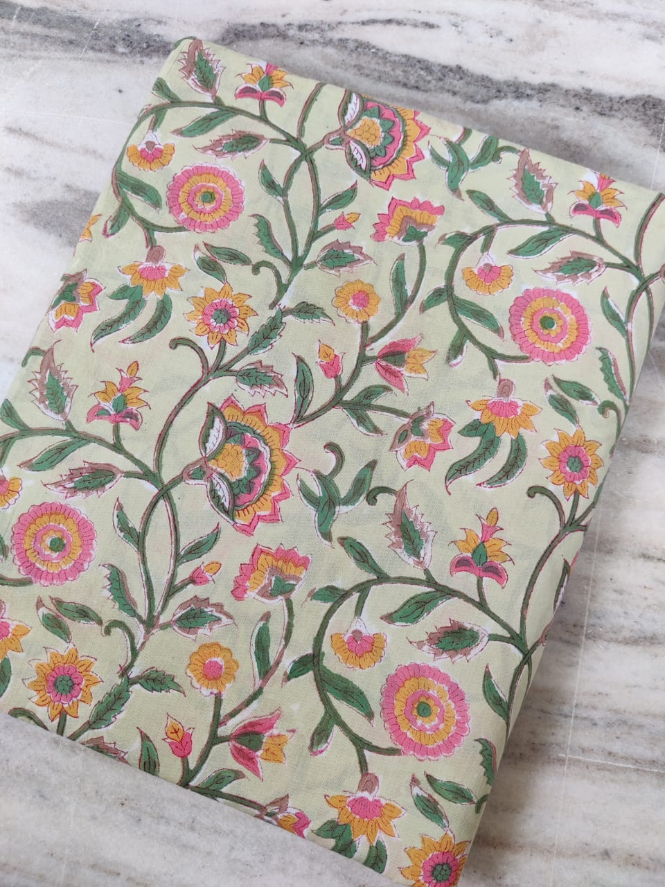 (Pre-cut 0.50m) Pure Soft Cotton Hand Block Printed Fabric