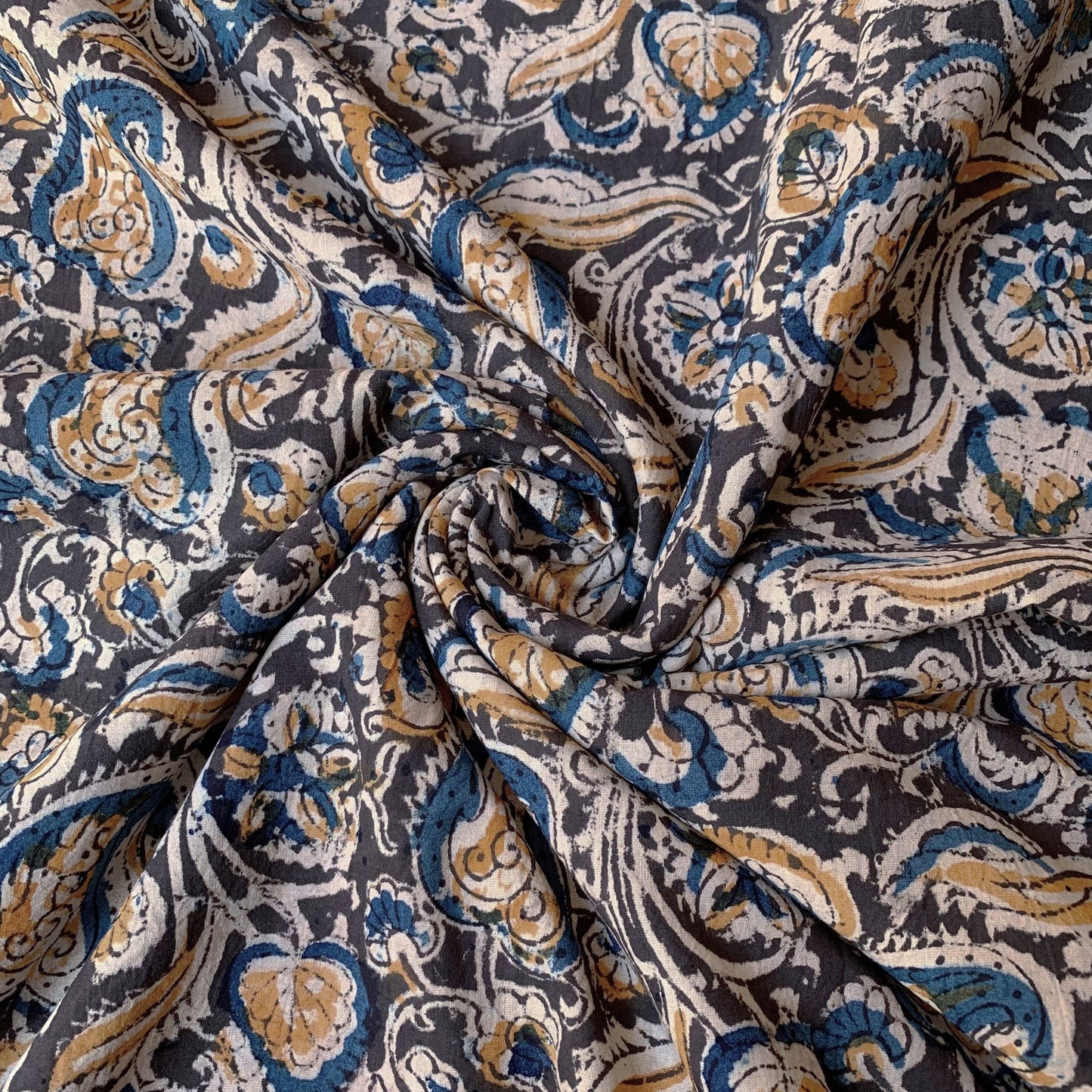 (Pre-cut 1.40m) Pure Soft Cotton Handblock Printed Kalamkari Fabric