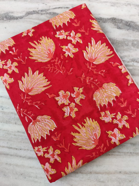 (Pre-cut 0.80m) Pure Soft Cotton Hand Block Printed Fabric