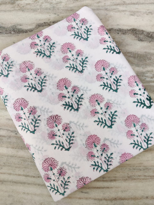 Pure Soft Cotton Handblock Printed Fabric