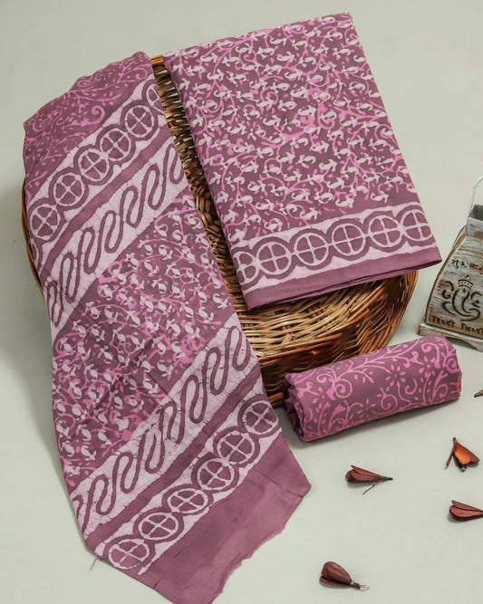 Pure Soft Cotton Hand Block Printed Cotton Suit Set