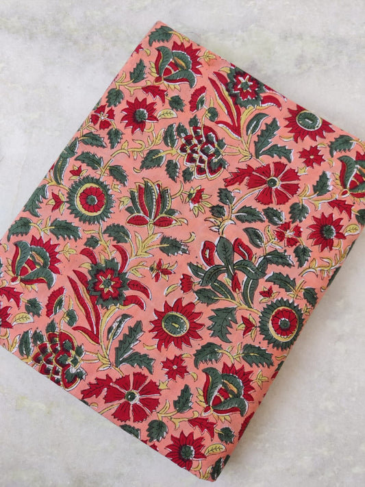 Pure Soft Cotton Handblock Printed Fabric