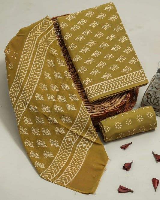 Pure Soft Cotton Hand Block Printed Cotton Suit Set