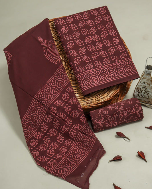 Pure Soft Cotton Hand Block Printed Cotton Suit Set