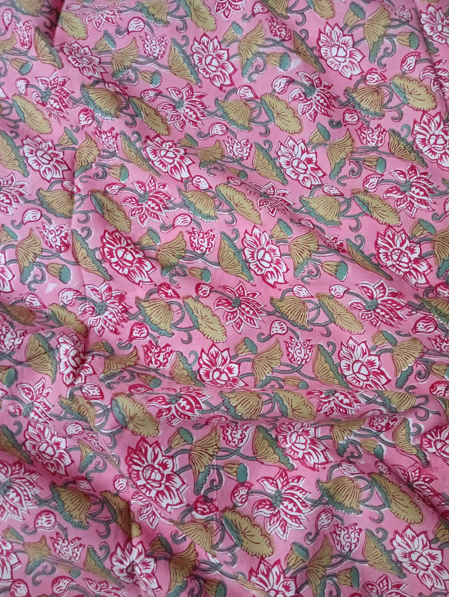 Pure Soft Cotton Handblock Printed Fabric