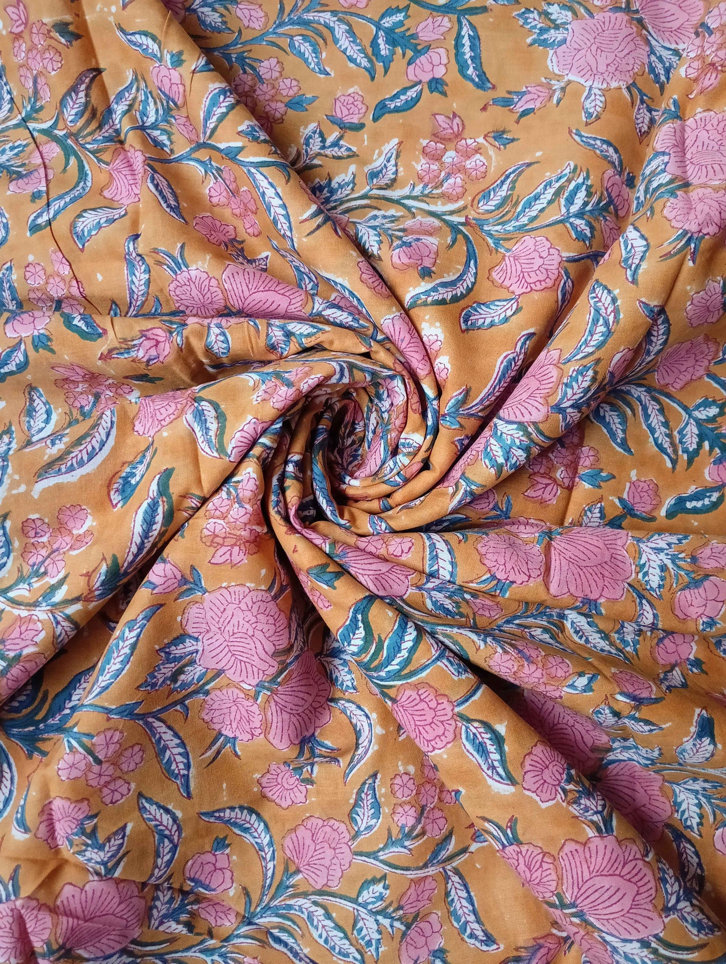 Pure Soft Cotton Handblock Printed Fabric