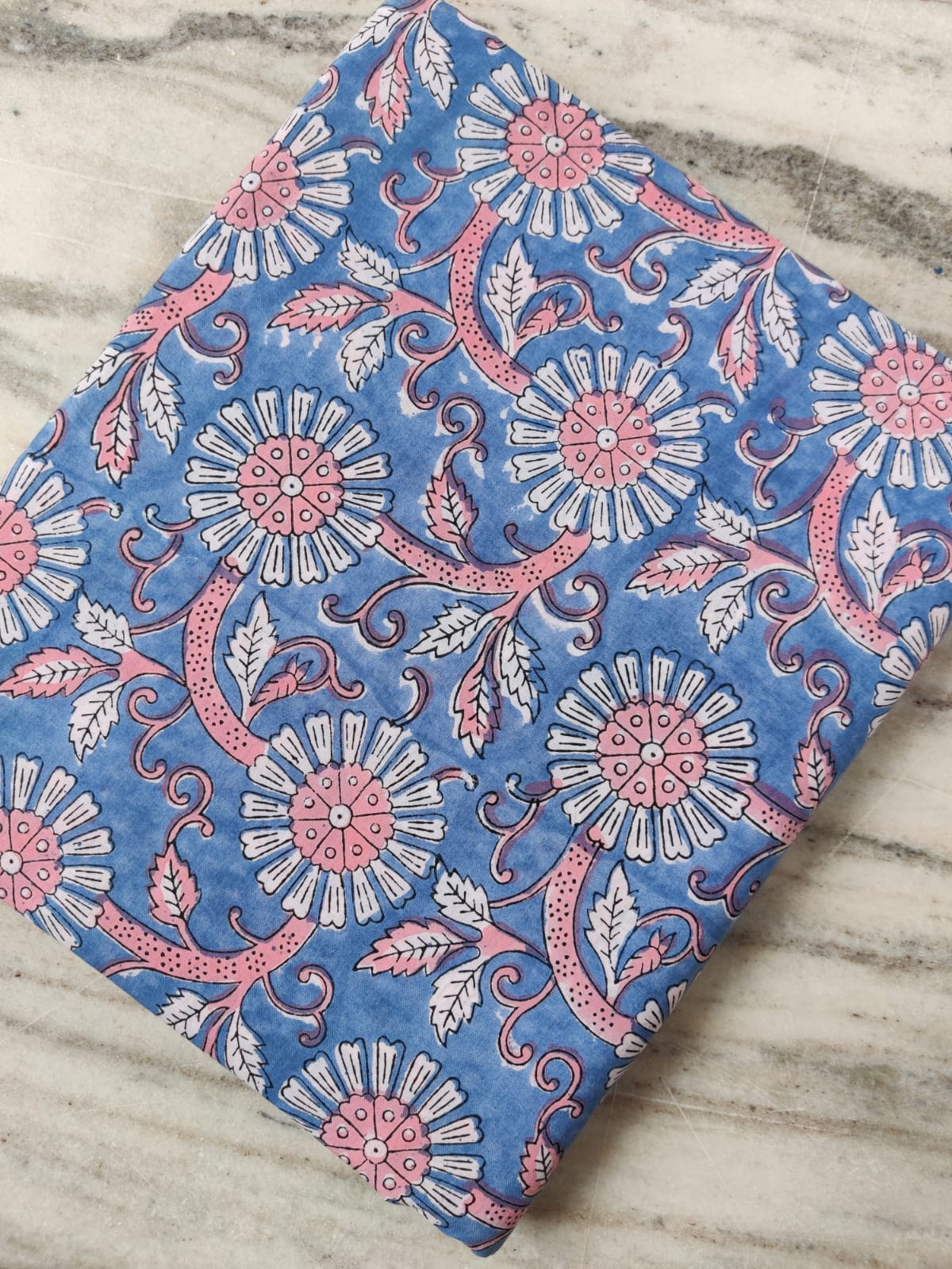 Pure Soft Cotton Handblock Printed Fabric