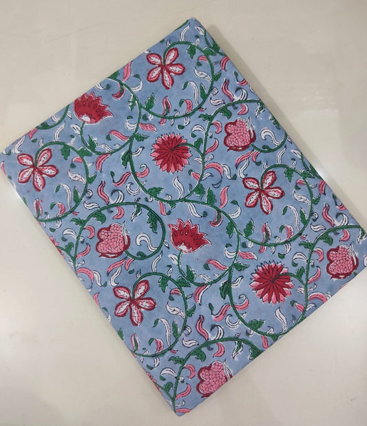 Pure Soft Cotton Handblock Printed Fabric