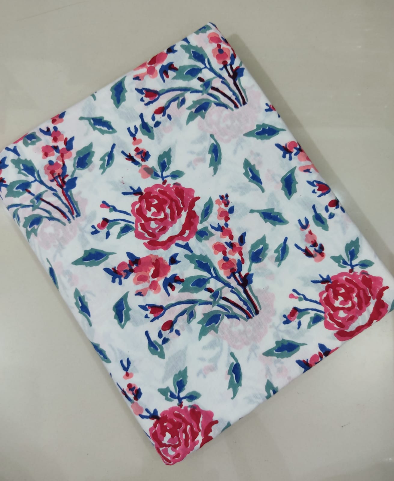 Pure Soft Cotton Handblock Printed Fabric