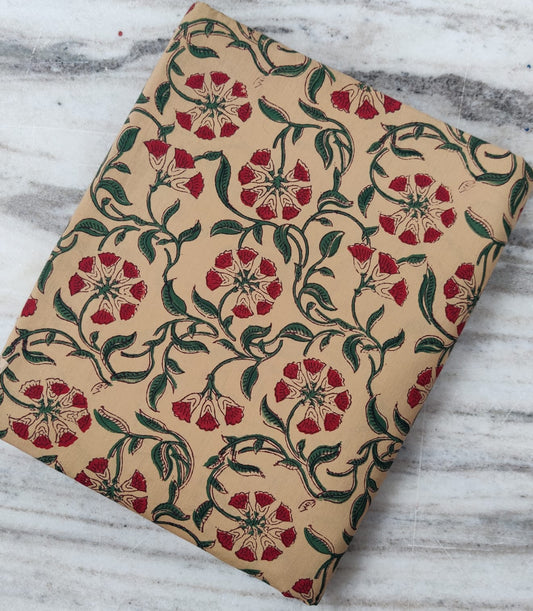 Pure Soft Cotton Handblock Printed Fabric