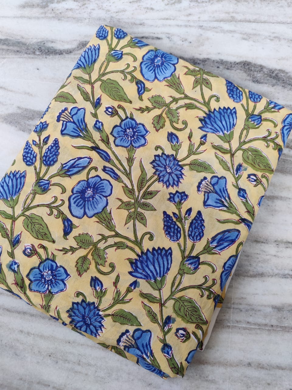 Pure Soft Cotton Handblock Printed Fabric