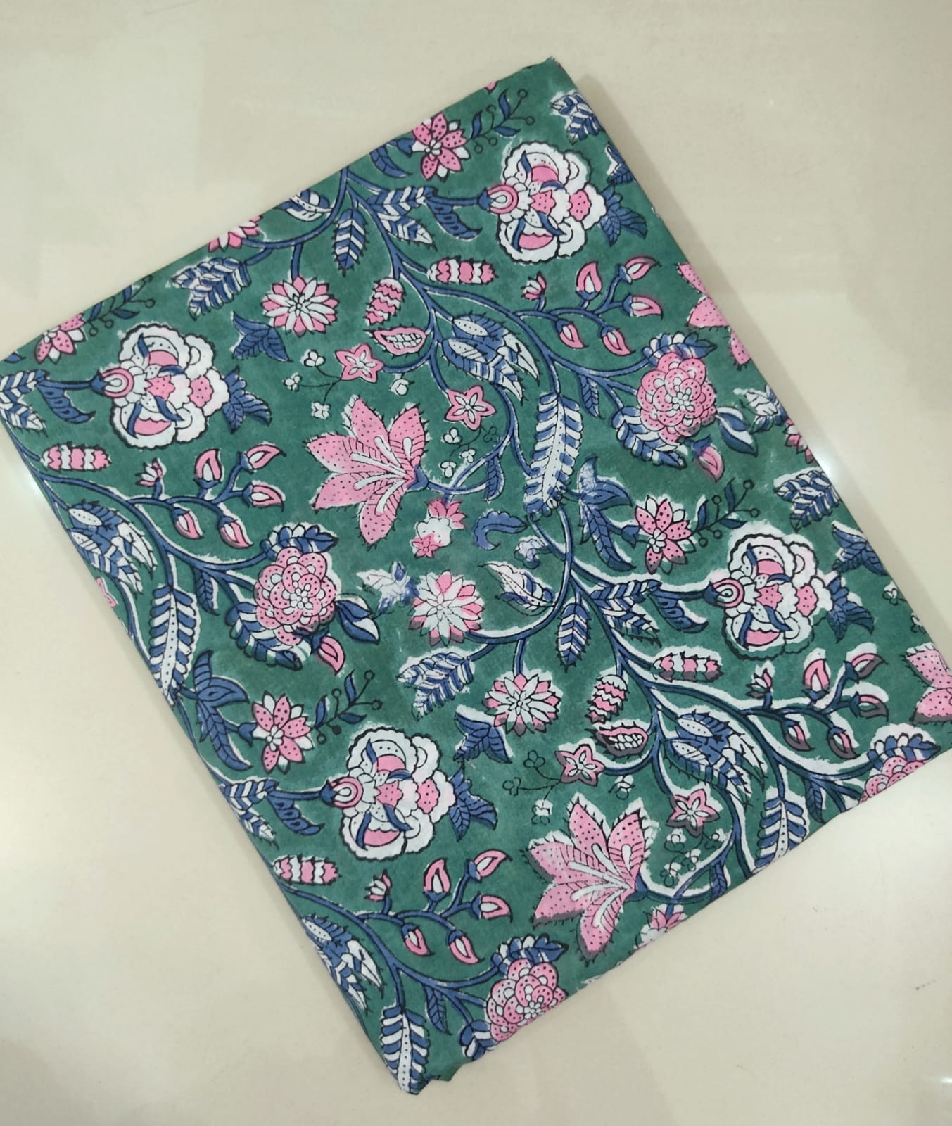 Pure Soft Cotton Handblock Printed Fabric