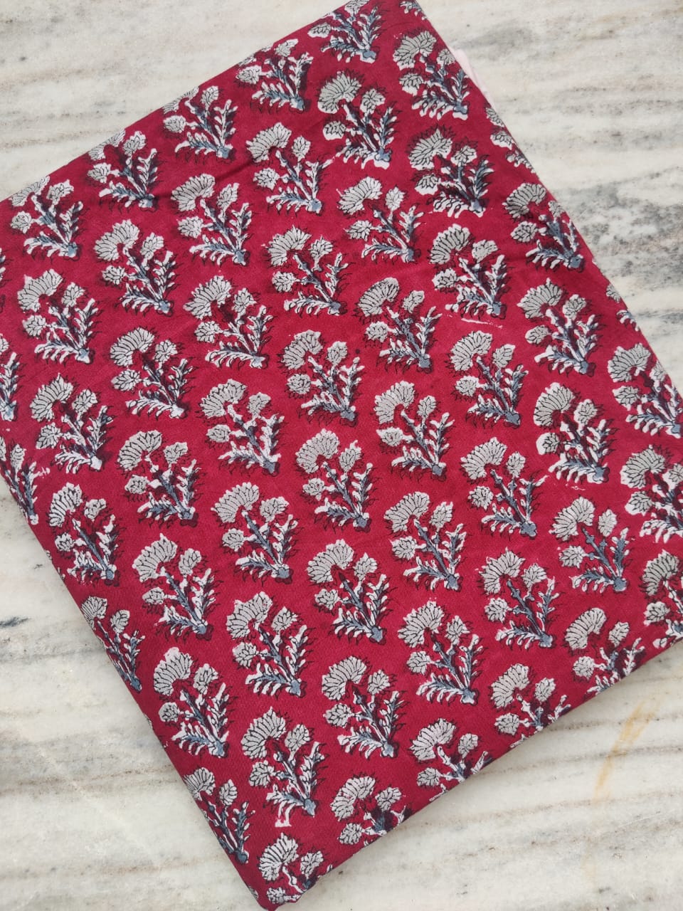 Pure Soft Cotton Handblock Printed Fabric