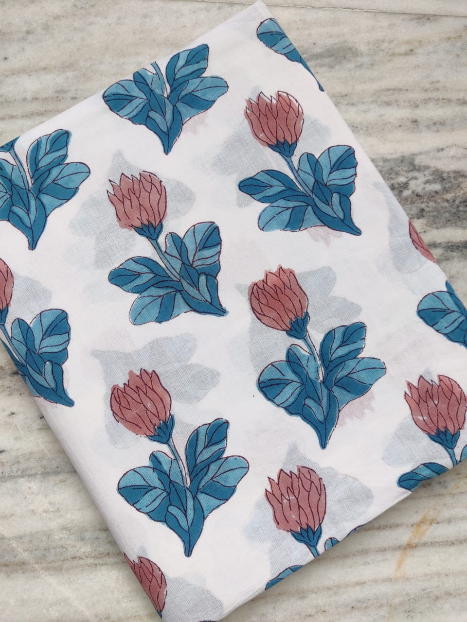 Pure Soft Cotton Handblock Printed Fabric