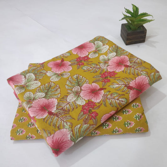 Pure Cotton Handblock Printed  2PC Top-Bottom Set