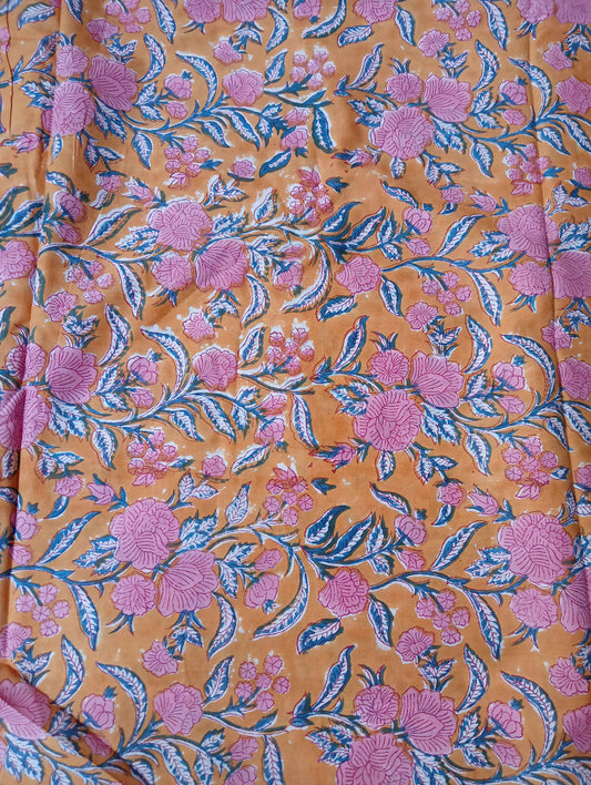 Pure Soft Cotton Handblock Printed Fabric