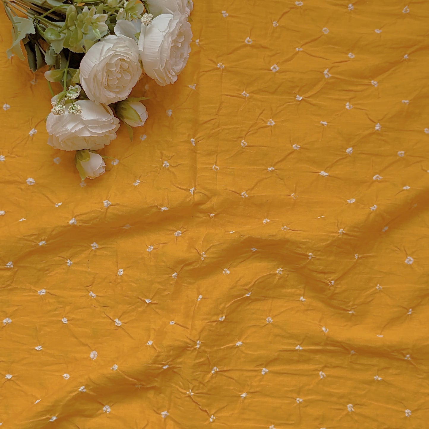 Pure Soft Cotton Satin Finish Tie-Dye Bandhani Fabric