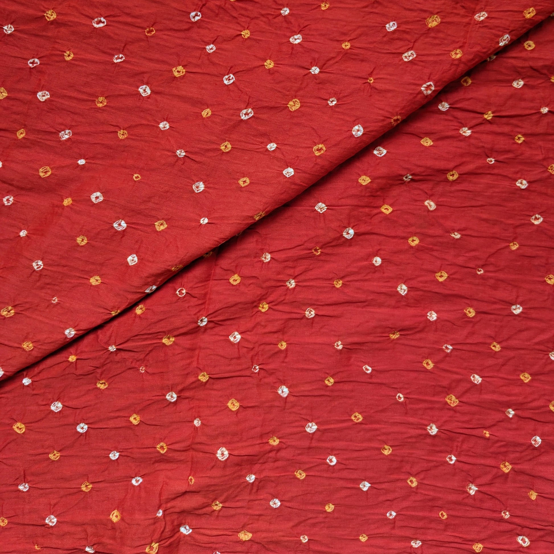 Cotton Satin Finish Tie-Dye Bandhani Fabric