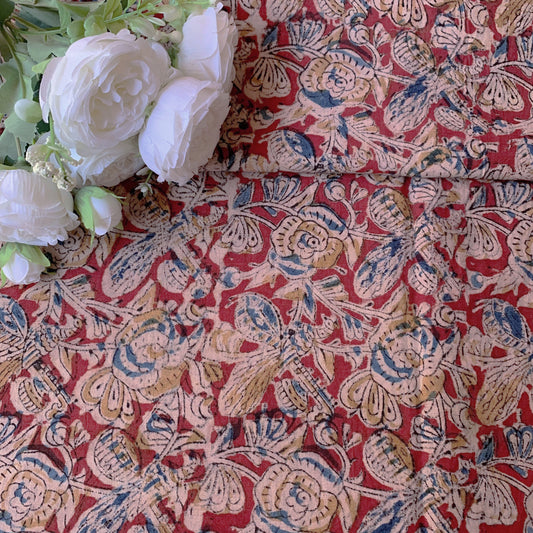 Pure Soft Cotton Kalamkari Fabric