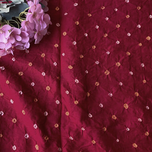 Pure Soft Cotton Satin Finish Tie-Dye Bandhani Fabric
