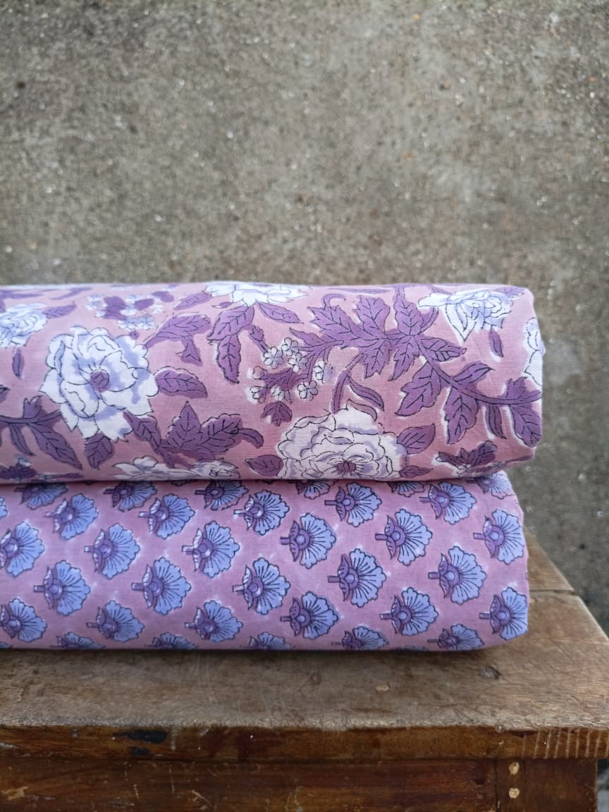 Pure Soft Cotton Jaipuri Handblock Printed 2PC Top-Bottom Suit Set