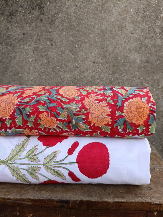 Pure Soft Cotton Jaipuri Handblock Printed 2PC Top-Bottom Suit Set