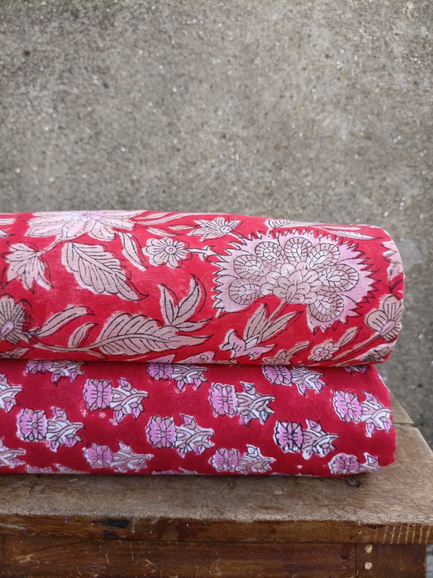 Pure Soft Cotton Jaipuri Handblock Printed 2PC Top-Bottom Suit Set