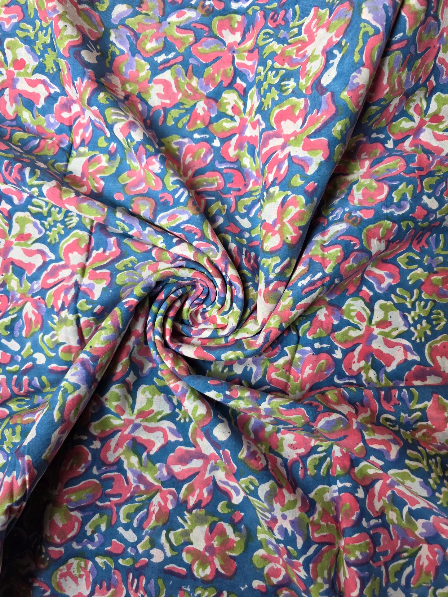 Pure Soft Cotton Handblock Printed Fabric
