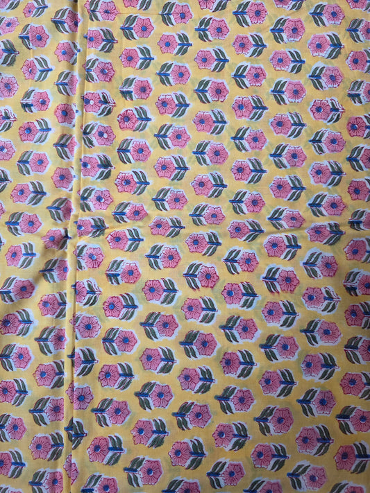 Pure Soft Cotton Handblock Printed Fabric