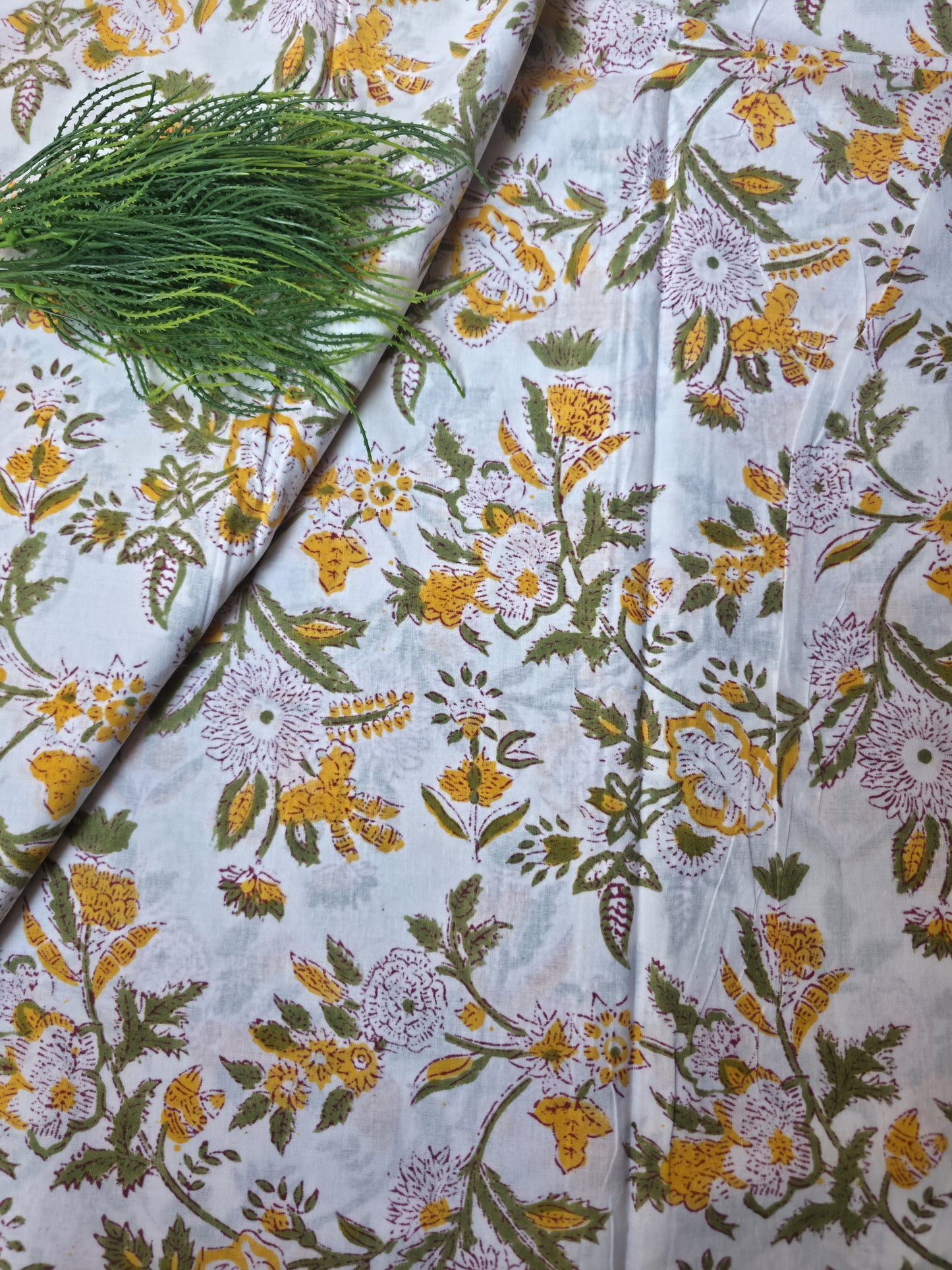 Pure Soft Cotton Handblock Printed Fabric