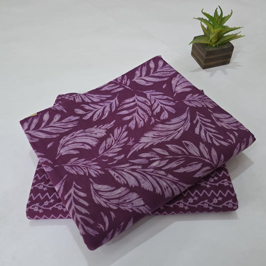 Pure Soft Cotton Handblock Printed 2PC Top-Bottom Suit Set