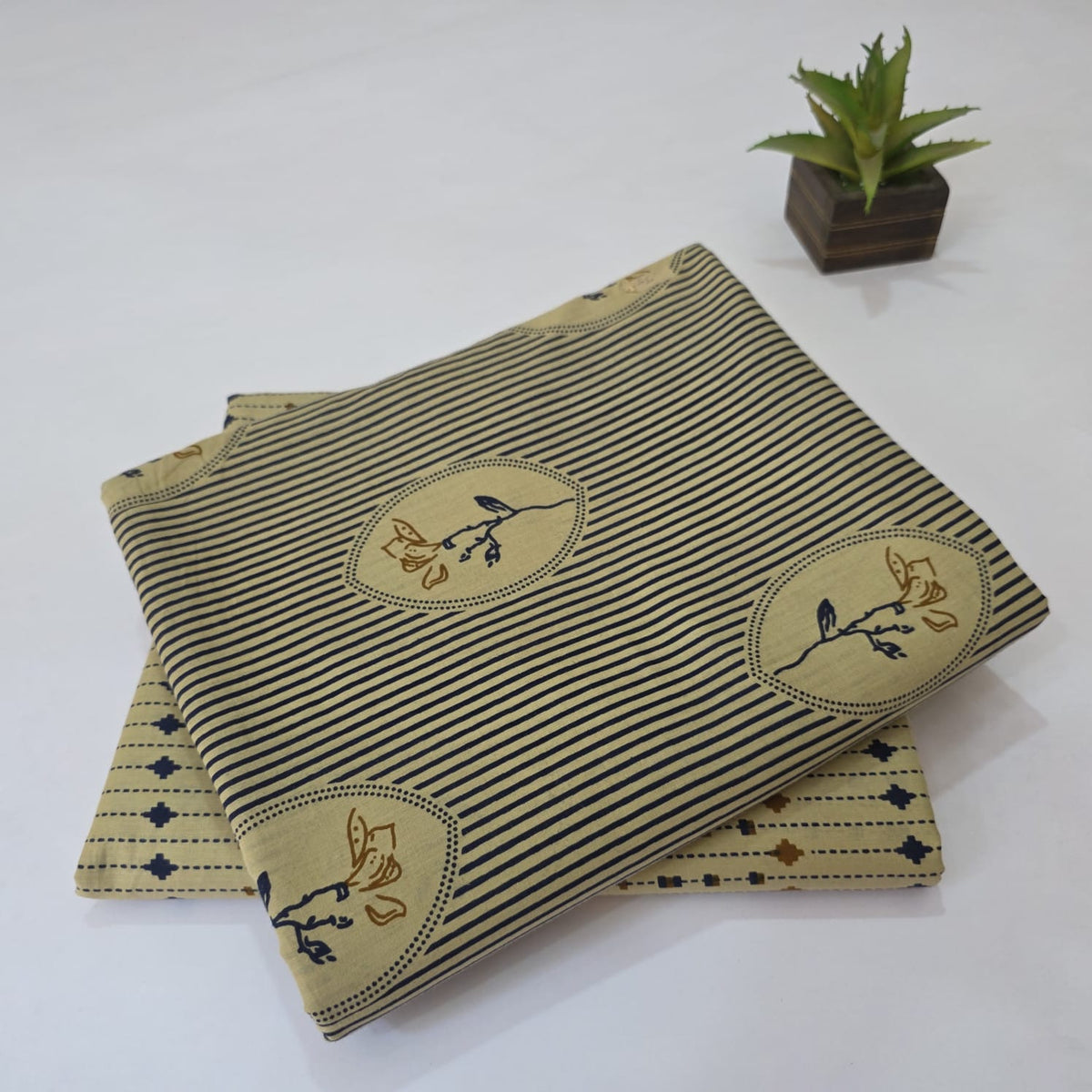 Pure Soft Cotton Handblock Printed 2PC Top-Bottom Suit Set