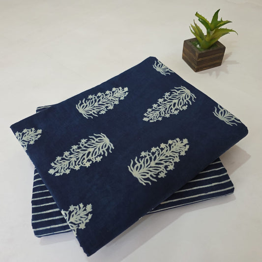 Pure Soft Cotton Handblock Printed 2PC Top-Bottom Suit Set