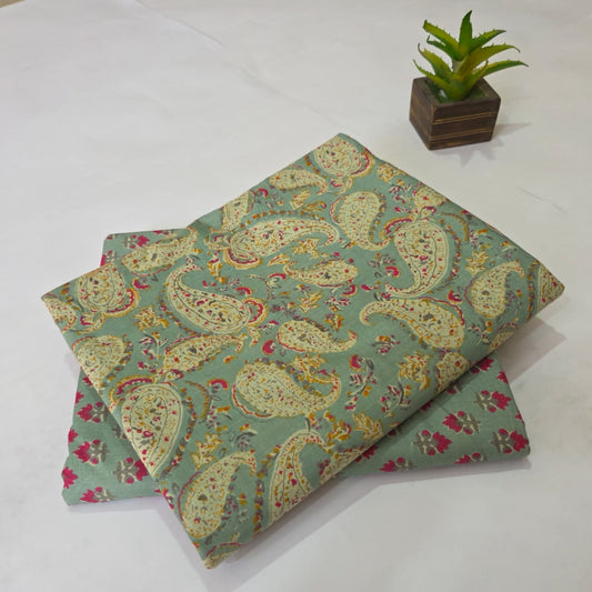 Pure Cotton Handblock Printed 2PC Top-Bottom Suit Set