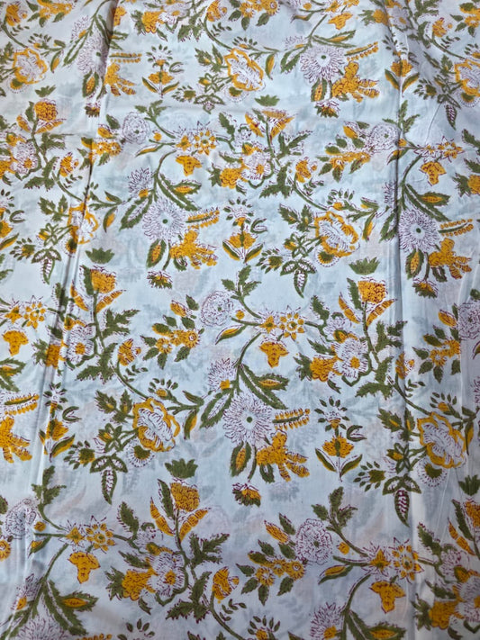 Pure Soft Cotton Handblock Printed Fabric