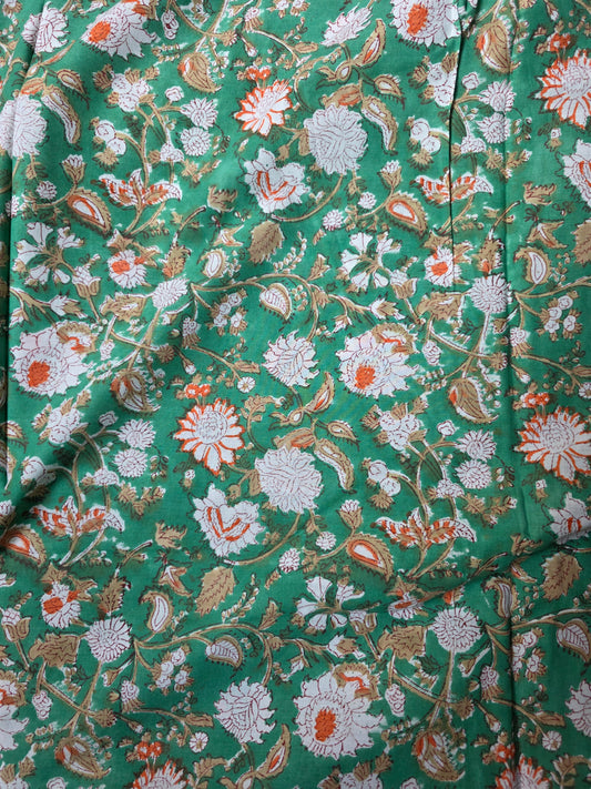 Pure Soft Cotton Handblock Printed Fabric