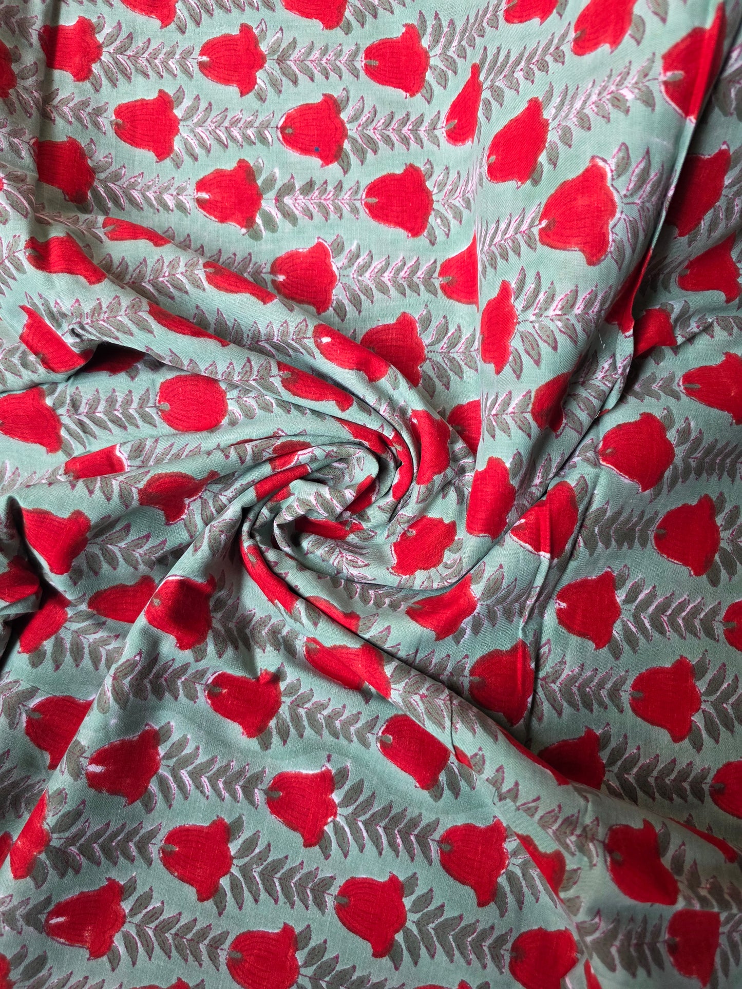 Pure Soft Cotton Handblock Printed Fabric