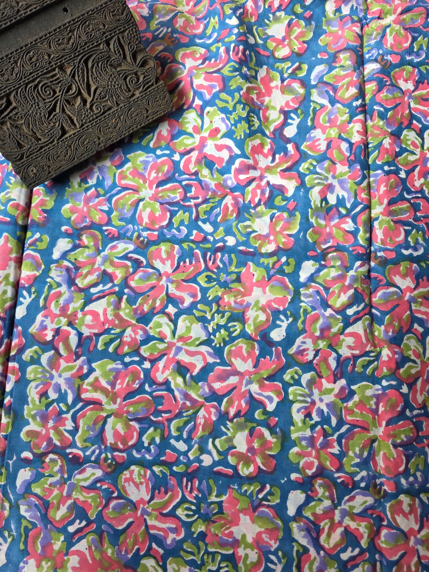 Pure Soft Cotton Handblock Printed Fabric