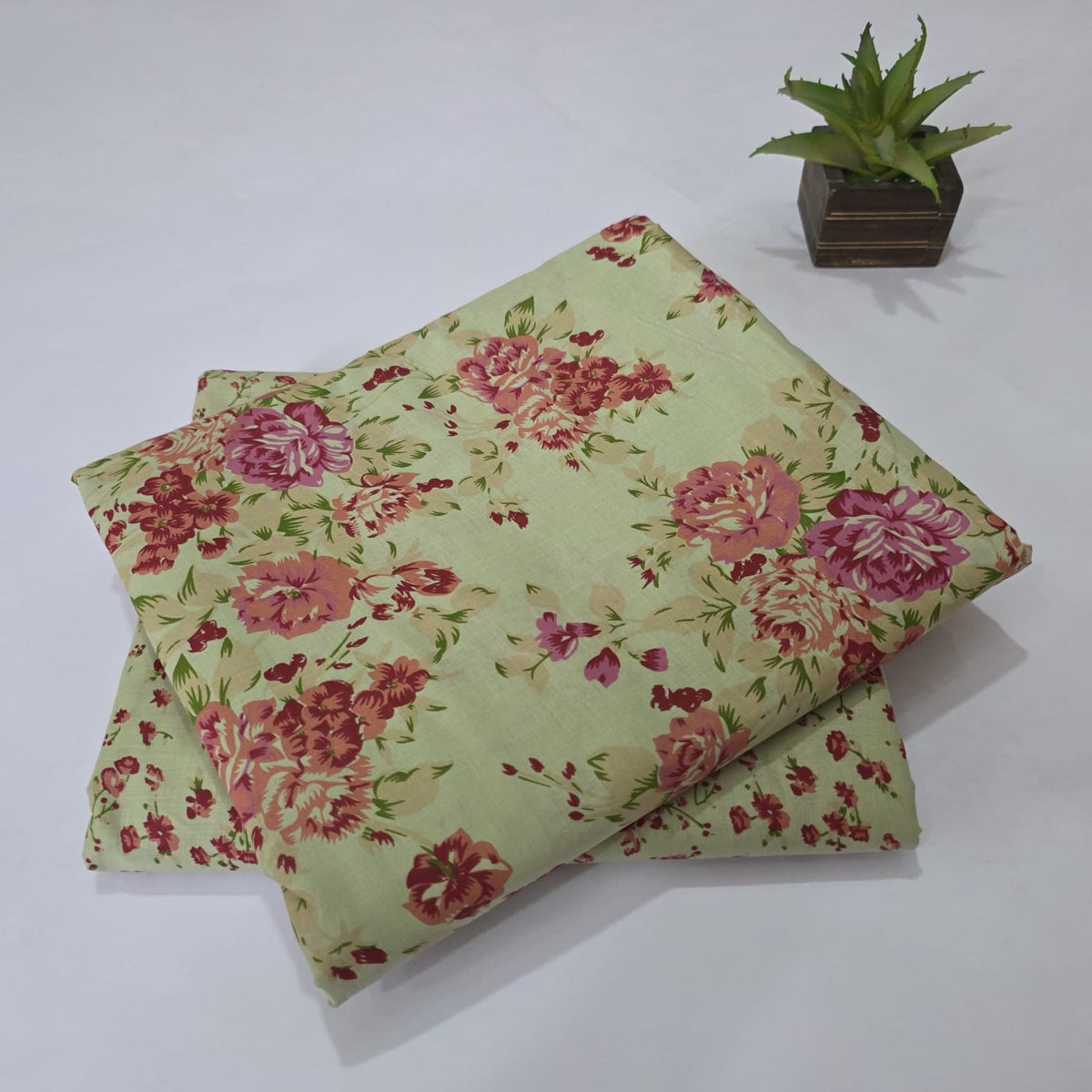 Pure Soft Cotton Handblock Printed 2PC Top-Bottom Suit Set