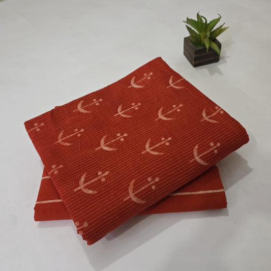 Pure Kantha Cotton Handblock Printed 2PC Top-Bottom Suit Set