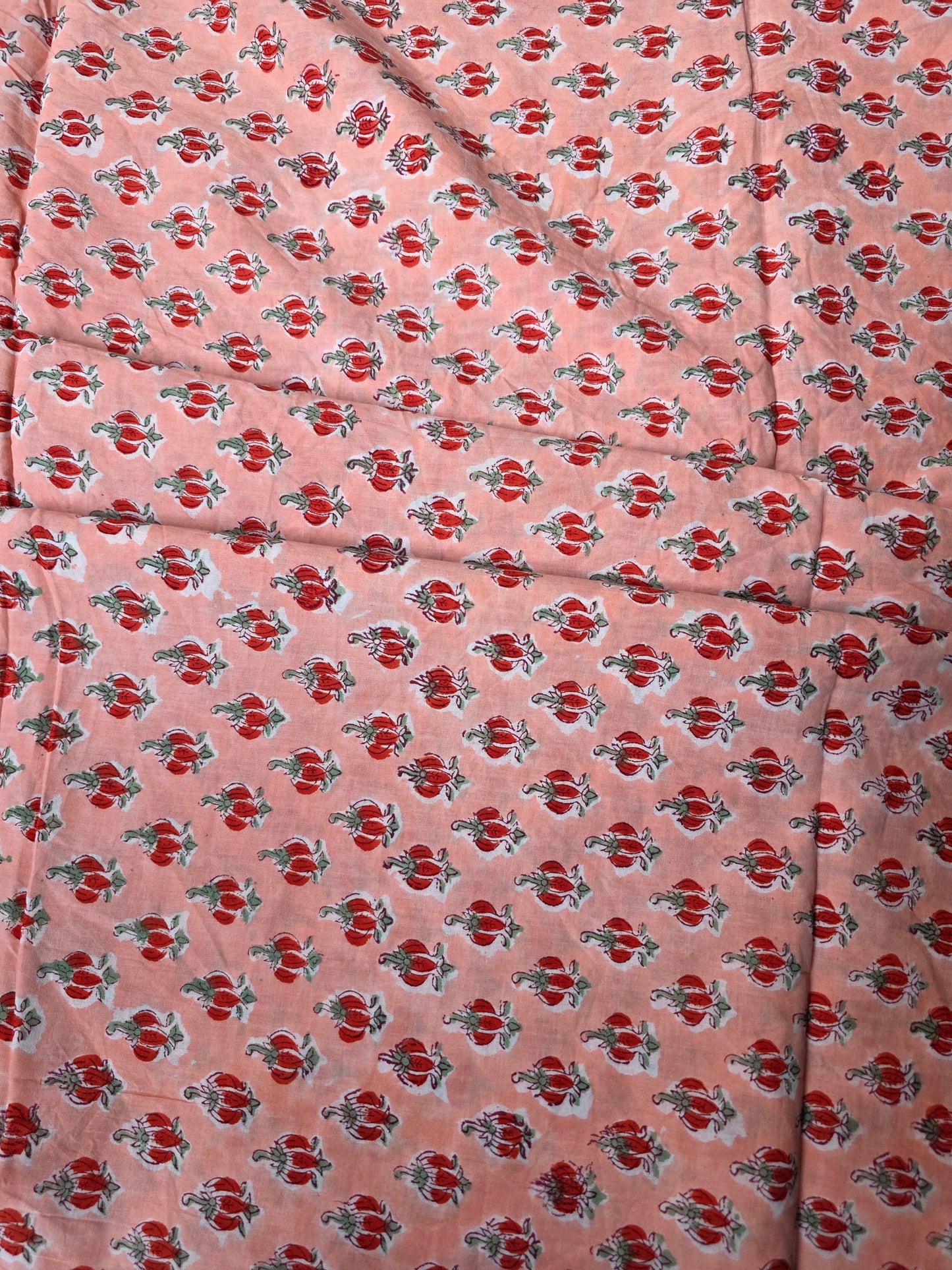 Pure Soft Cotton Handblock Printed Fabric