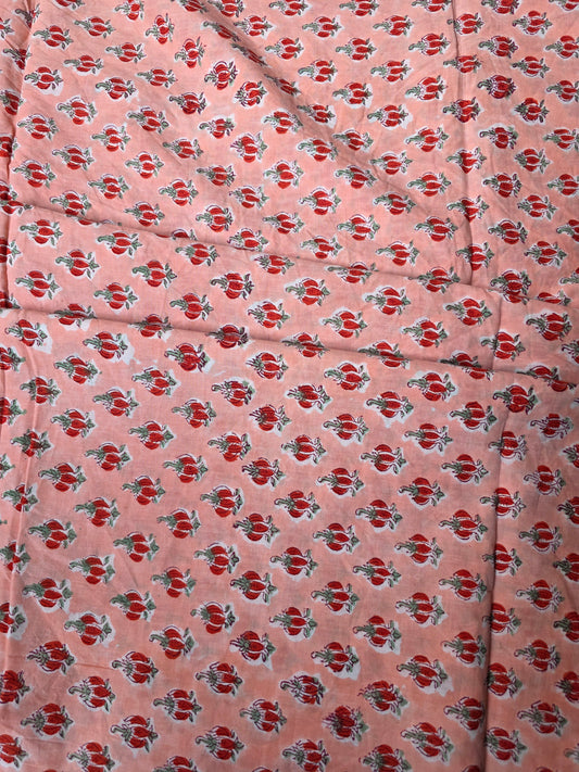 Pure Soft Cotton Handblock Printed Fabric