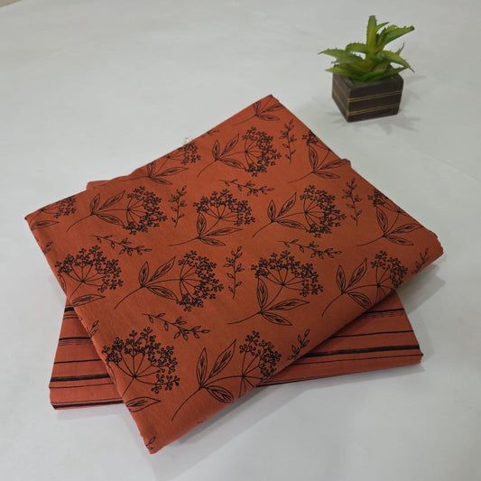 Pure Soft Cotton Handblock Printed 2PC Top-Bottom Suit Set