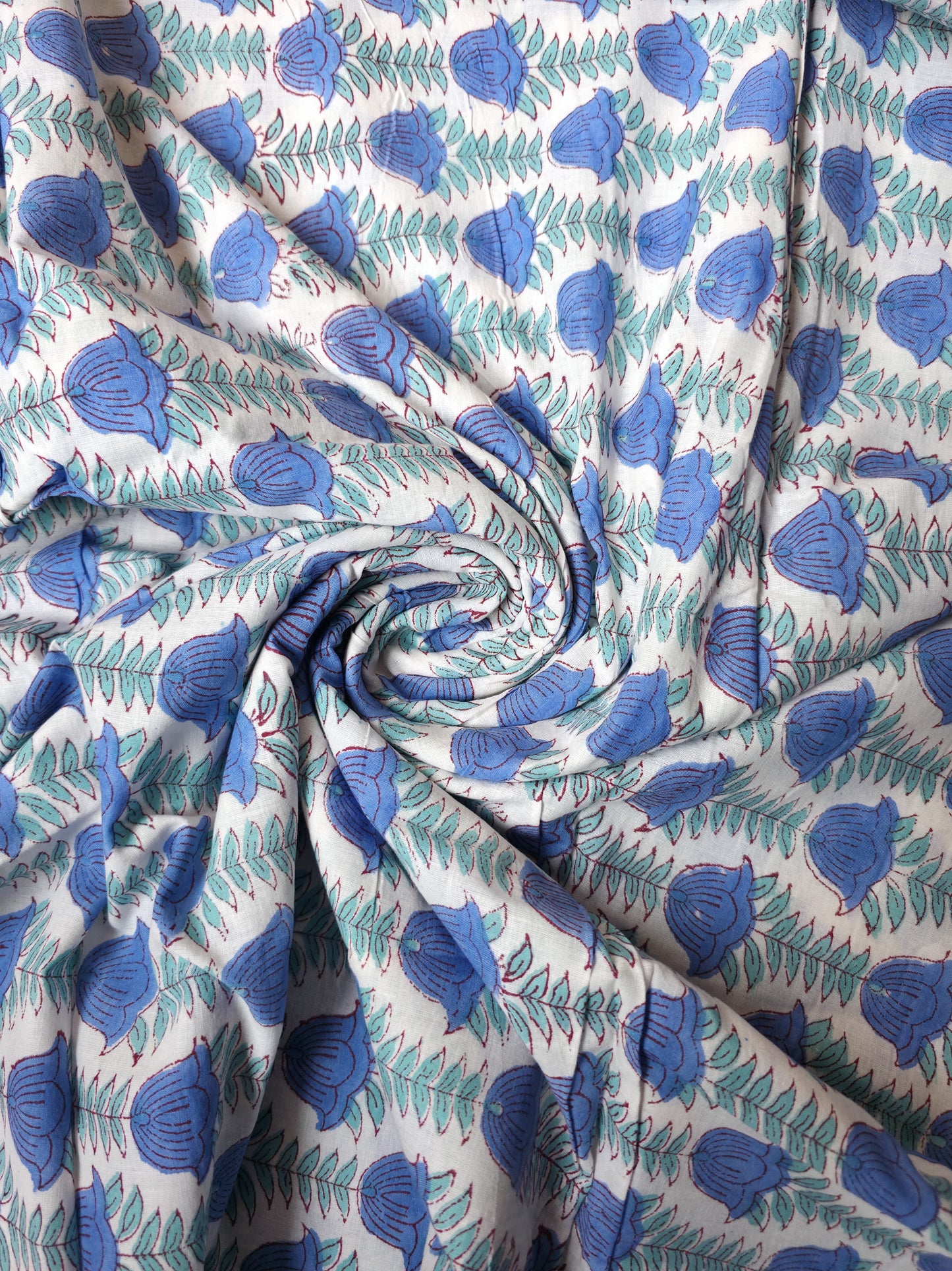 Pure Soft Cotton Handblock Printed Fabric
