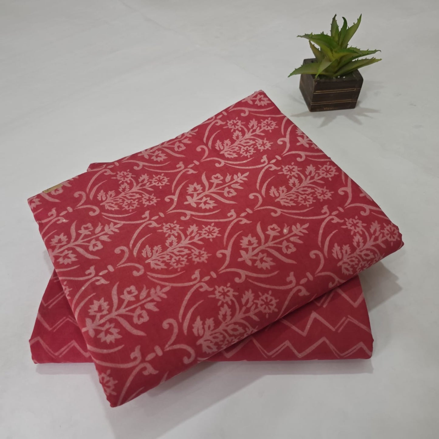 Pure Soft Cotton Handblock Printed 2PC Top-Bottom Suit Set