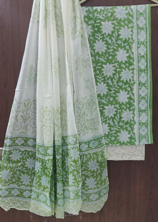 Pure Soft Cotton Hand Block Printed Suit Set