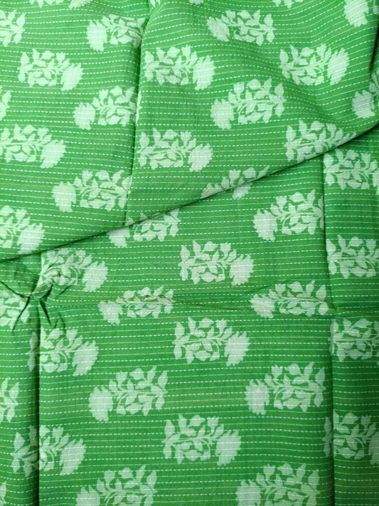 (Pre-cut 1.60 Meter) Pure Soft Cotton Hand Block Printed Kantha Fabric