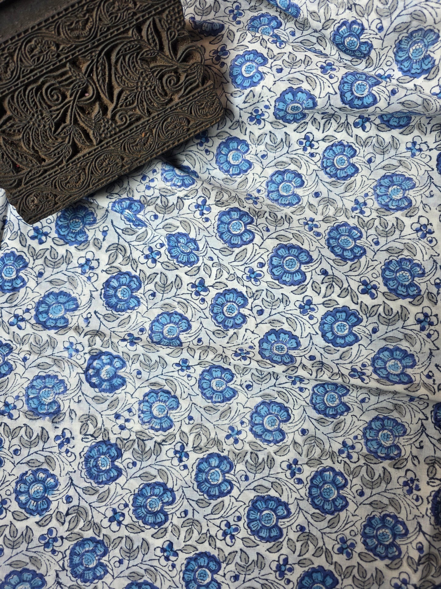 Pure Soft Cotton Handblock Printed Fabric