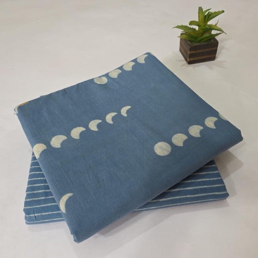 Pure Soft Cotton Handblock Printed 2PC Top-Bottom Suit Set