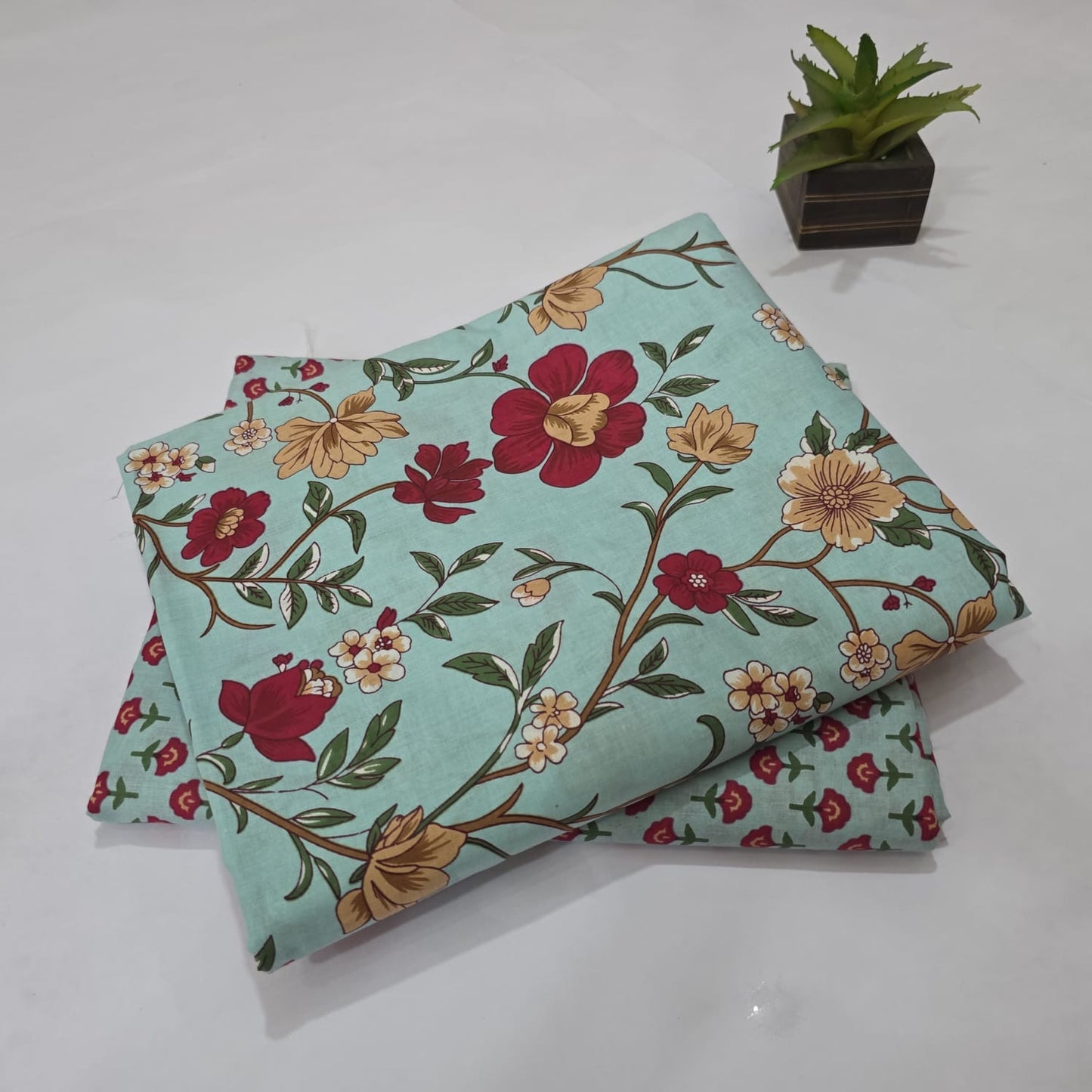 Pure Soft Cotton Handblock Printed 2PC Top-Bottom Suit Set